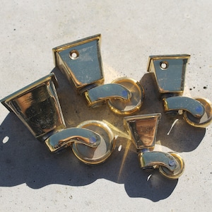 Solid Raw Brass Tapered Castors
