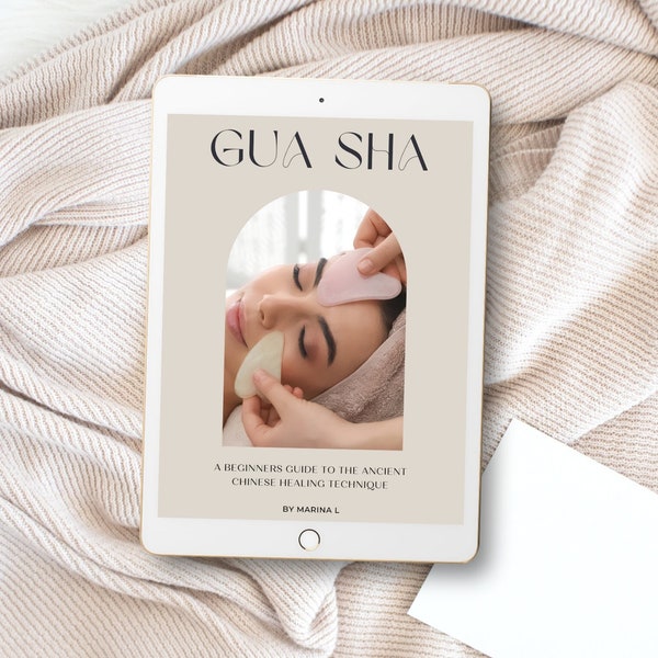 Guide du visage Gua Sha, Guide du massage Gua Sha, Instructions d'auto-soins, Cadeau pour elle, Téléchargement PDF, Massage du visage, Soins de beauté
