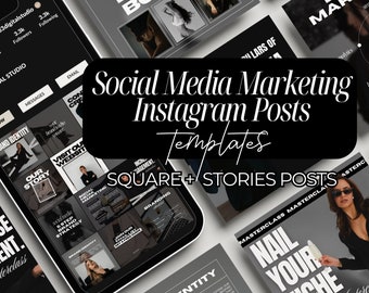 Instagram Post Templates, Social Media Marketing, Canva Editable (Digital Download)