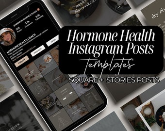 Hormone Health Instagram Templates for Wellness Coaches (Canva)