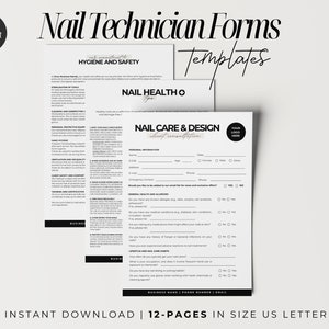 Nail Technician Form, Nail Consent Form Template, Client Intake Forms, Manicure Forms, Nail Aftercare, Esthetician Business, Nail Salon Form