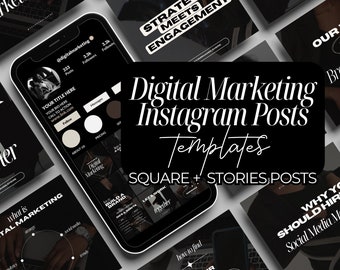 Faceless Marketing Instagram Templates, Reels, Social Media Manager (Digital Download)
