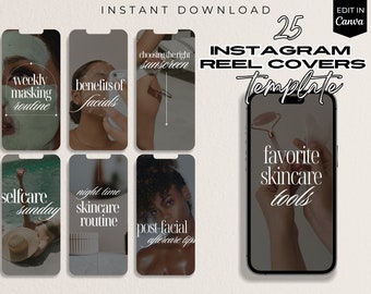 Instagram Reel Template, Skincare Reel Covers, Reel Template Cover, Esthetician Template, Social Media Templates, Content Creator, Canva