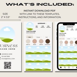 Instagram Business Card, Editable Esthetician Templates, Business Card Template, Skincare Template, QR Code Business Card, Small Business image 2