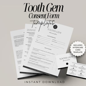 Formulaire de consentement pour bijou dentaire, Formulaires de consentement pour esthéticienne, Formulaires pour bijou dentaire, Modèle de carte de soins ultérieurs pour bijou dentaire, Modèles Canva, Bijoux de dents