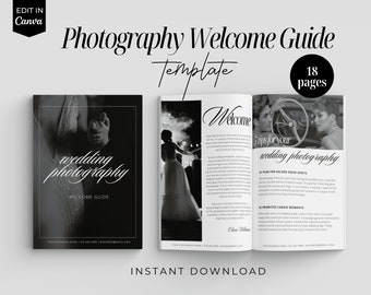 Wedding Photography Pricing Guide Template, Client Welcome Guide, Canva Ebook Template