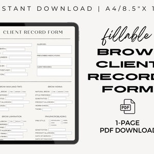 Invulbaar klantrecordformulier, invulbare pdf van 1 pagina, intakeformulier klant, browserservices, direct downloaden, klanttracker, klantbeheer