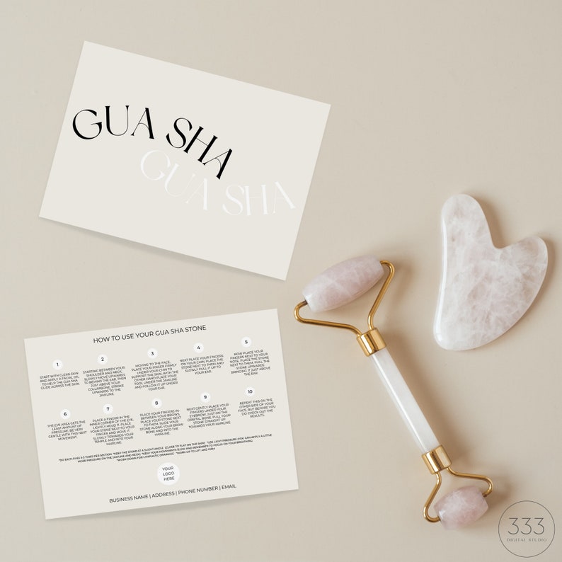 Gua Sha Instructions Facial Massage Card Client Care Gua Etsy