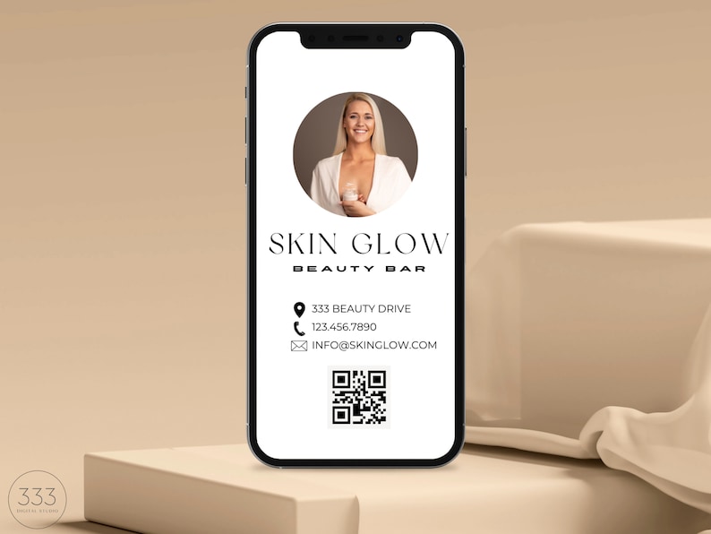 Instagram Business Card, Editable Esthetician Templates, Business Card Template, Skincare Template, QR Code Business Card, Small Business image 7