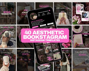 Trendy Bookstagram Templates, Booktok Instagram Post, Bookstagram Aesthetic Canva posts for Book Lovers, Authors, Readers, Viral Aesthetic