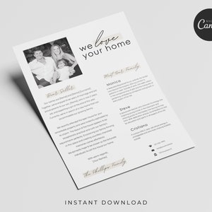 Plantilla de carta de oferta de vivienda, carta al vendedor, carta de "Nos encanta su vivienda", carta de oferta del comprador, oferta de vivienda editable, plantilla de Canva, comprador de vivienda