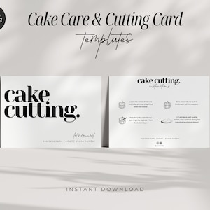 Taartsnijkaart, Verzorgingskaart taart, Bewerkbare Taartkaart, Verzorgingskaart Bakker, Taartinstructies, Verzorgingskaart bruidstaart, Verzorgingsgids taart, Canva