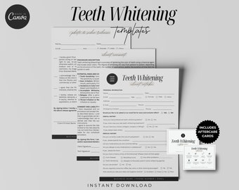 Toestemmingsformulier voor het bleken van tanden, Intakeformulieren voor het bleken van tanden, Intakeformulieren voor het bleken van tanden, Toestemmingsformulieren voor schoonheidsspecialisten, Bedrijfsformulieren voor tanden, Toestemmingsformulier voor tandartsen,