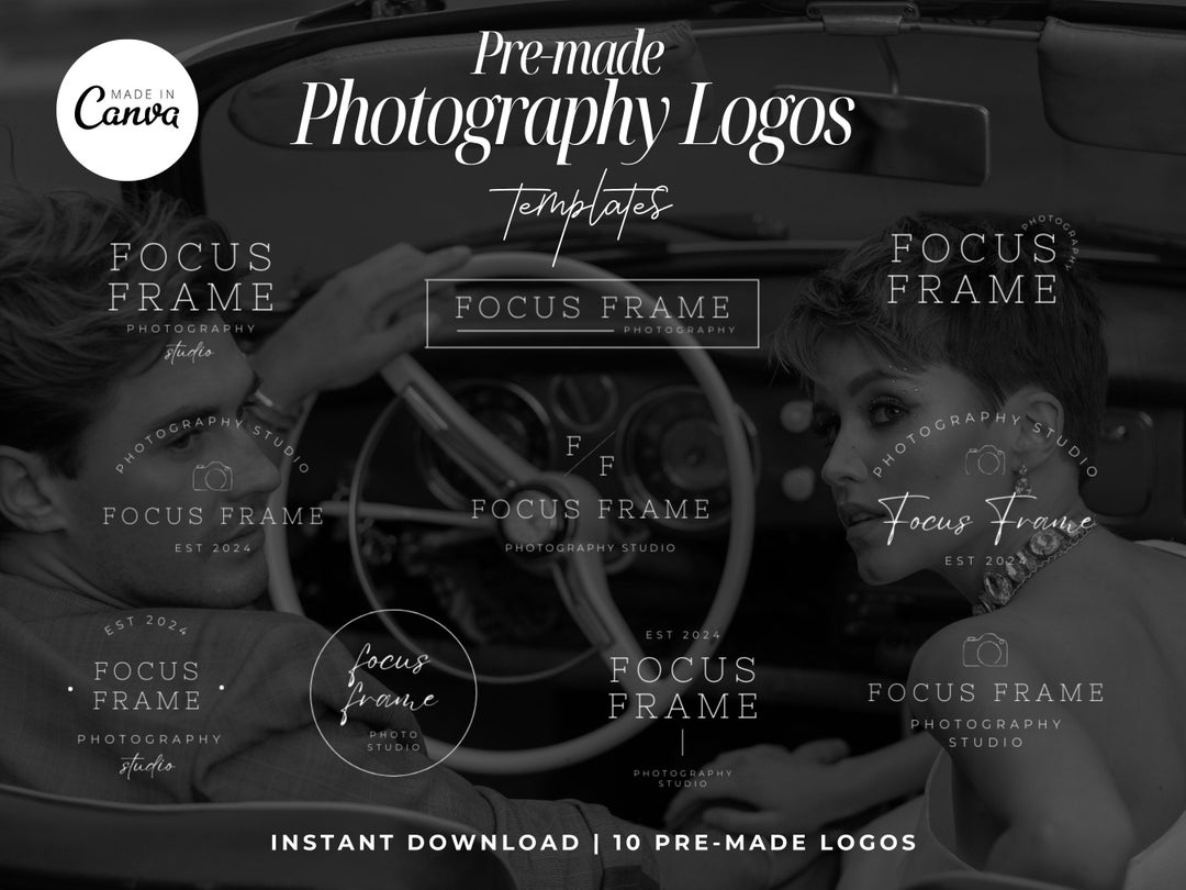 Canva Business Logos, Editable Logo Design, Photographer Logo, Branding