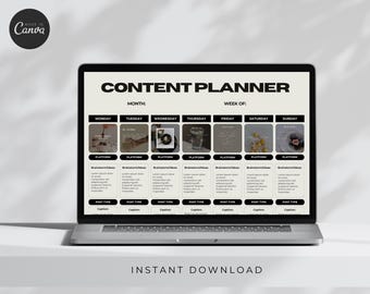 Canva Content Planner, Social Media Planner, Instagram Planner, Social Media Content, Content Creator, Social Media Manager, Youtube Planner