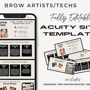 Acuity Scheduling Template, Brow Business Templates, Website Template, Brow Artist, Acuity Template, Acuity Booking Site, Esthetician