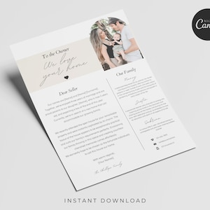 Plantilla de carta de oferta de vivienda, carta al vendedor, carta de "Nos encanta su vivienda", carta de oferta del comprador, oferta de vivienda editable, plantilla de Canva, comprador de vivienda