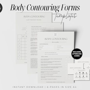 Body Sculpting Intake Forms, Body Contouring Forms, Editable Body Contouring, Canva Template, Esthetician Form, Fat Cavitation, Skincare