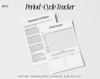 Period Tracker Printable, Period Journal, Cycle Tracker, Ovulation Tracker, Womens Cycle Tracker, Menstruation Tracker, PMS Symptoms