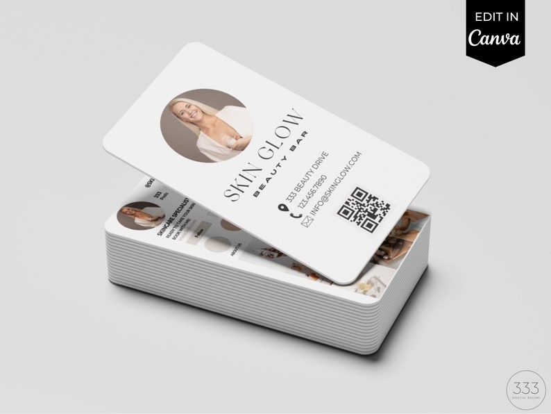 Instagram Business Card, Editable Esthetician Templates, Business Card Template, Skincare Template, QR Code Business Card, Small Business image 4