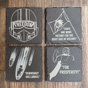 Freedom Liberty Democracy Slate Coasters
