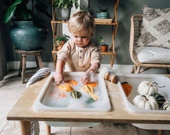 Made in USA Sensory Table with Flisat Bins and Lids, Activity Table, Indoor Water Table