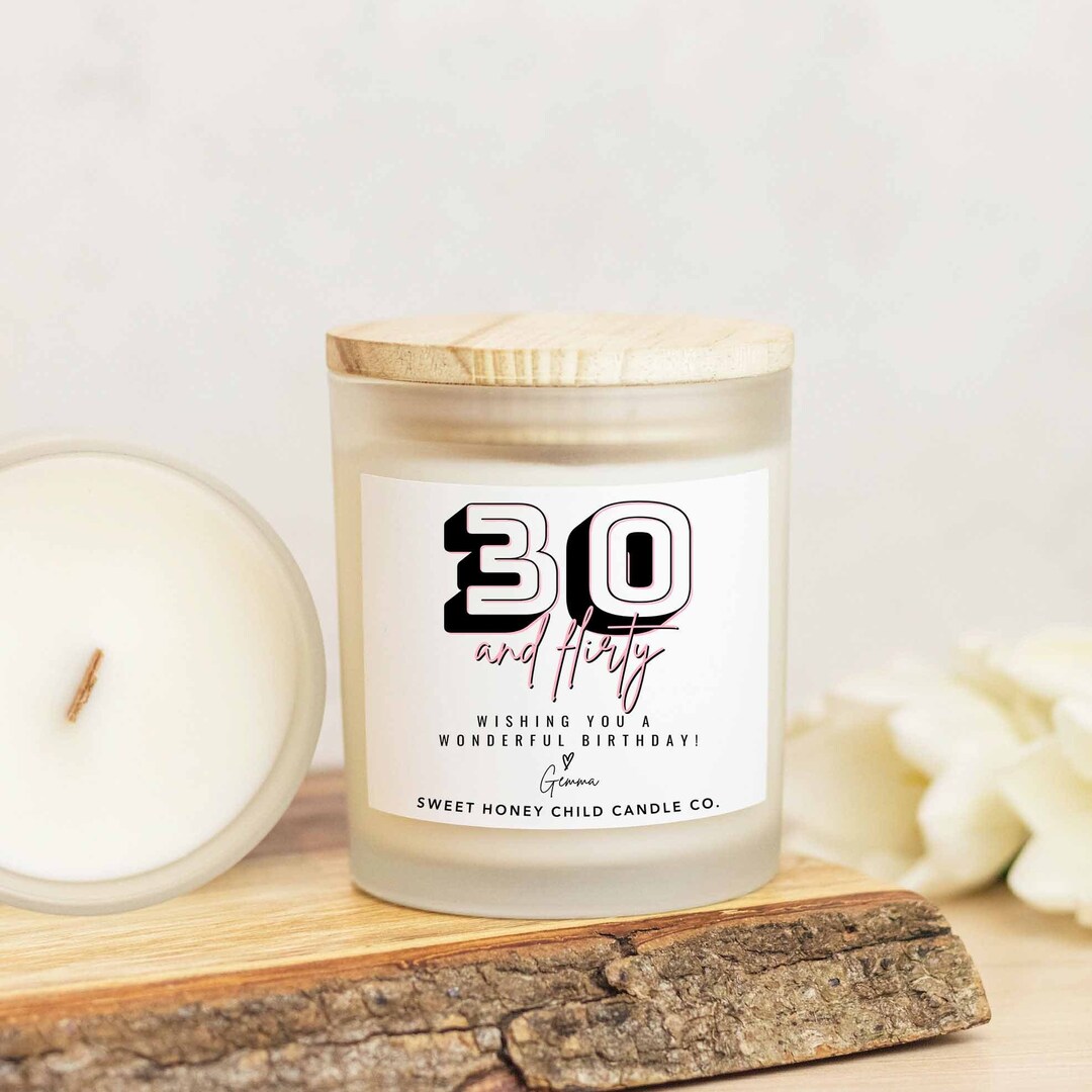 30 and Flirty Candle, Milestone Birthday Gift, Birthday Candle, 30th