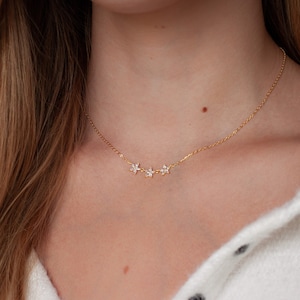 Dainty Flower Necklace | Delicate Gold Necklace | Gold Plated Minimalist Necklace | Made From 925 Sterling Silver
