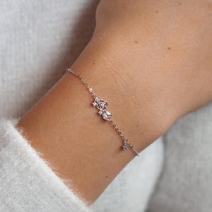 Dainty Flower Bracelet | Delicate Silver Floral Bracelet | Made From 925 Sterling Silver