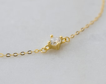Dainty Sparkling CZ Bracelet | Dainty Gold Bracelet | Gold Minimalist Bracelet | Made From 925 Sterling Silver