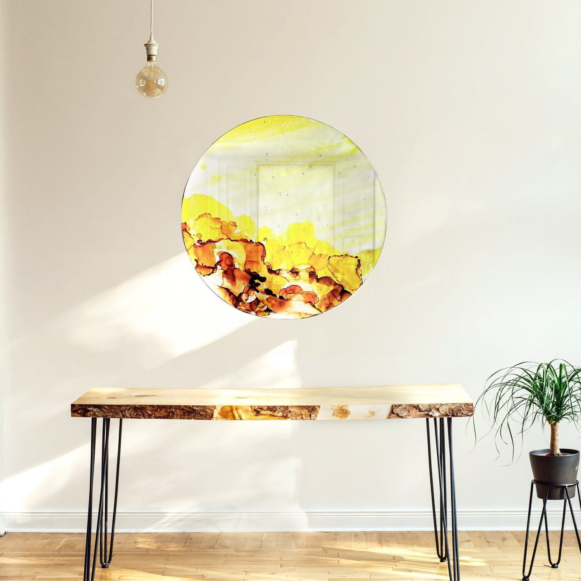 Round Mirror Art Decor for Living Room Mirror Wall Art - Etsy