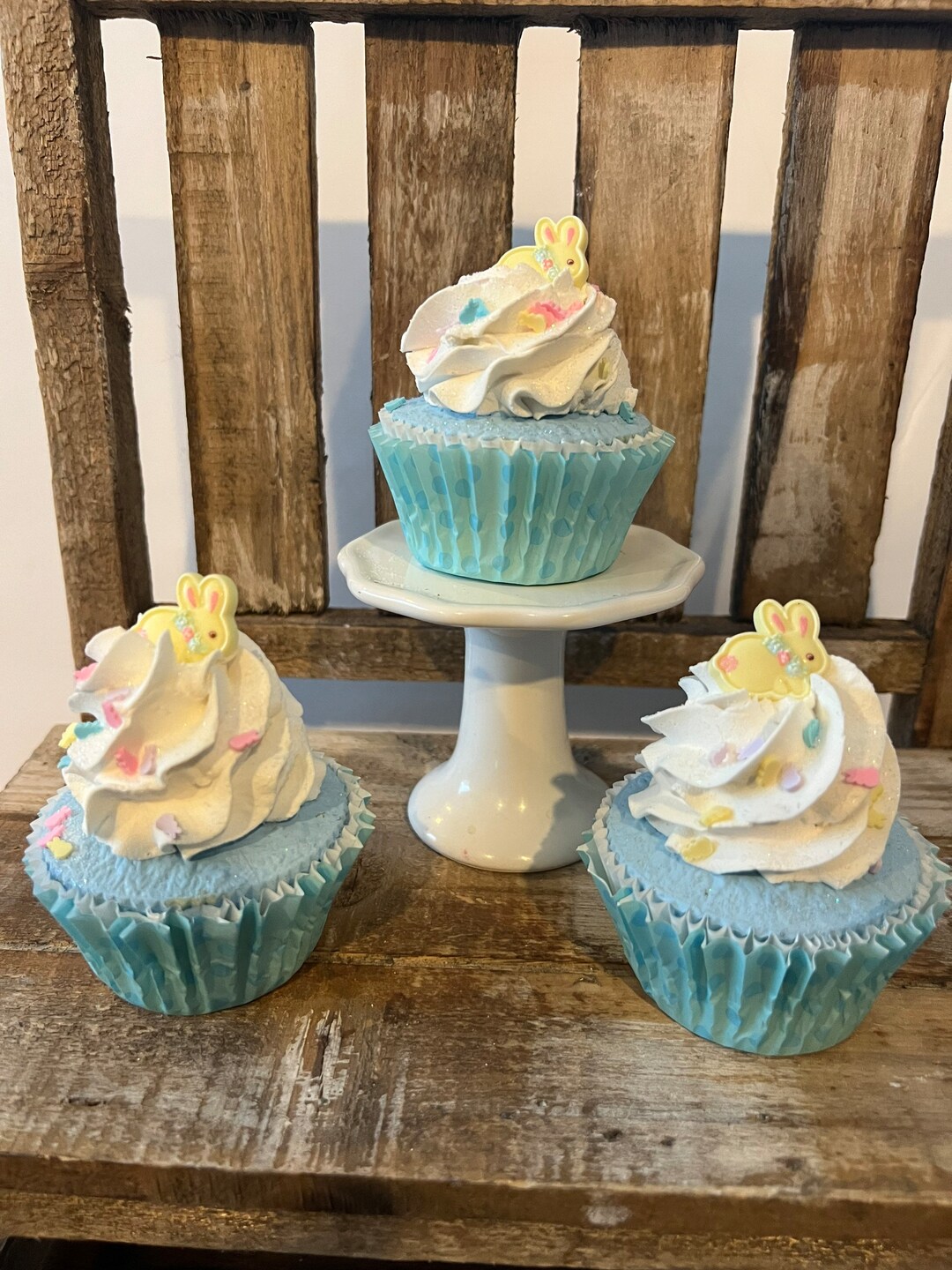 3 Faux Easter Whipped Cupcake. Fake Cupcake . Spring Decor . Etsy