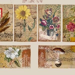 Cartes de journal de style vintage (Floral/Plantes) Téléchargement numérique