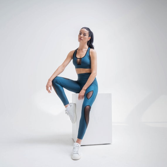 Jambière. Leggings en maille Zenith Blue. Leggings sculptants