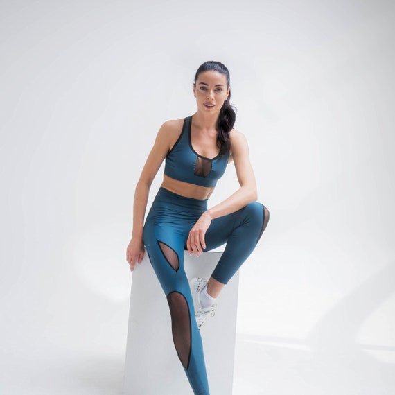 Jambière. Leggings en maille Zenith Blue. Leggings sculptants