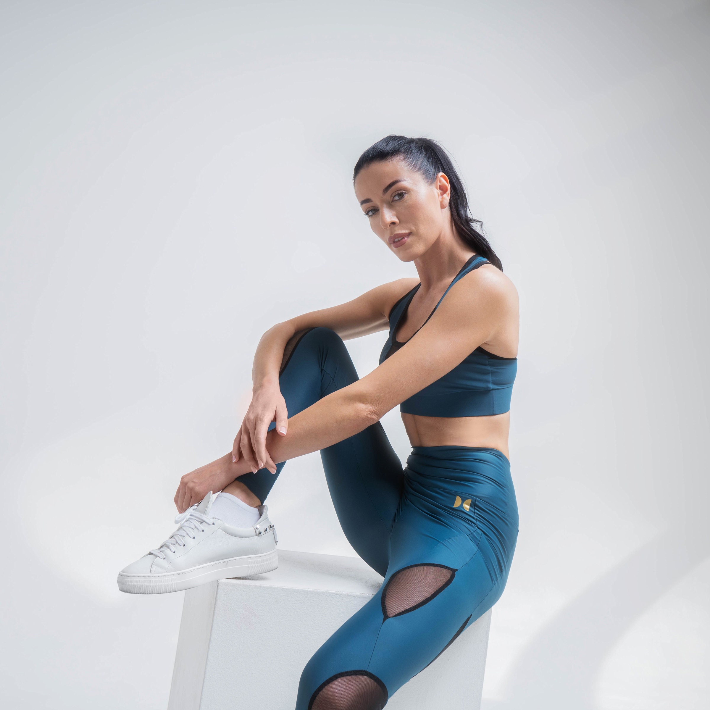 Jambière. Leggings en maille Zenith Blue. Leggings sculptants