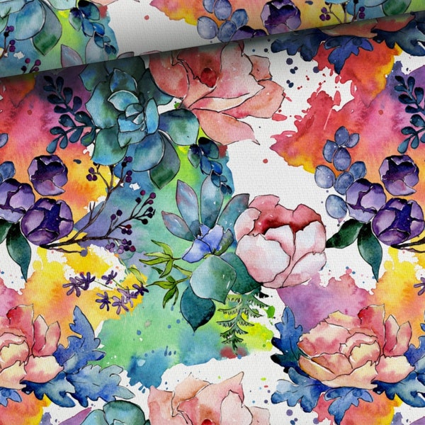 Floral Knit Fabric Etsy