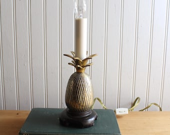 Vintage Brass Pineapple Lamp, Small Desk Light, Lamp Only.