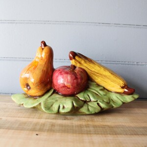 Rare Vintage Ceramic Fruit Candlestick, Fun Fruit Decor, Taper Candle Holder.