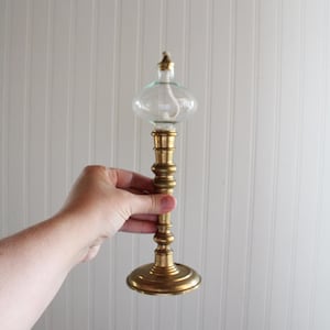 Vintage Brass Oil Lamp Candlestick.