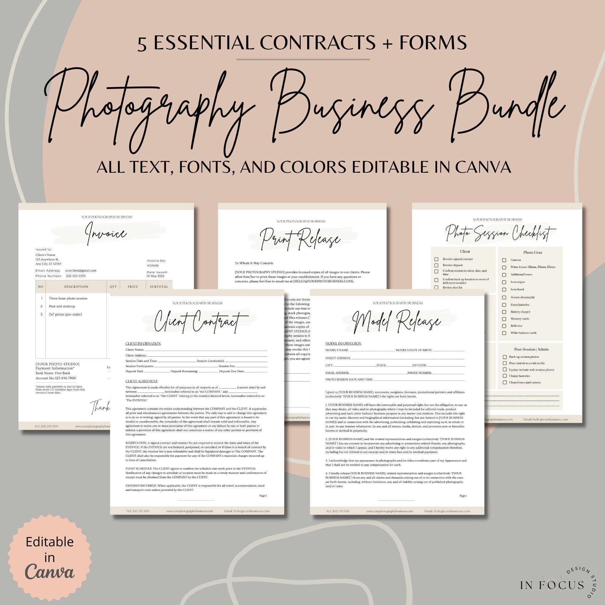 Image 1 for Photography Business Forms Templates