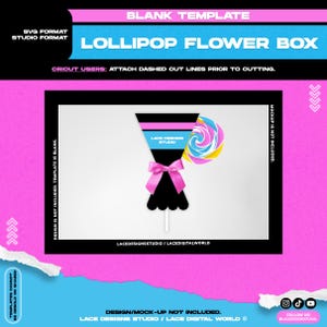 Caja de recuerdo de piruleta, plantilla de mini piruleta, caja SVG de piruleta, caja de flor de piruleta, plantilla de piruleta