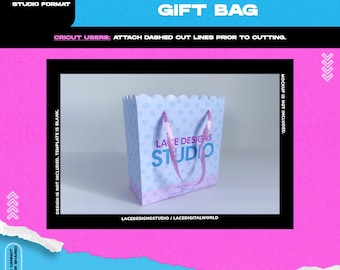 Plantilla de bolsa de regalo, plantilla en blanco, bolsa de regalo SVG