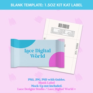 Chocolate Wafer Bar Template, Kit Kat Template, Party Favor Templates, Photoshop Template, Snack Template, Templates, Candy Bar Template PNG