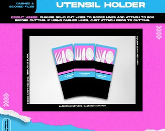 Porta utensilios, servilletero, funda para cubiertos, plantilla para servilletas, plantillas SVG, plantilla, SVG para utensilios, SVG