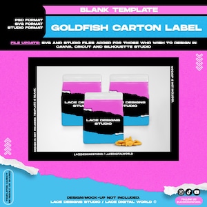 Goldfish Carton Sticker Template, Goldfish  Template, Goldfish Template, Snack Template, PNG, Party Favors, Templates,  Template
