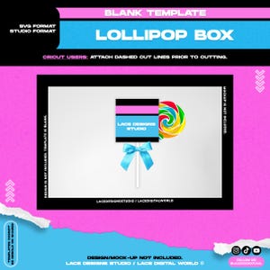 Lollipop Favor Box, Mini Lollipop Template, Lollipop Box SVG, Lollipop Square Box, Lollipop Template, SVG Templates