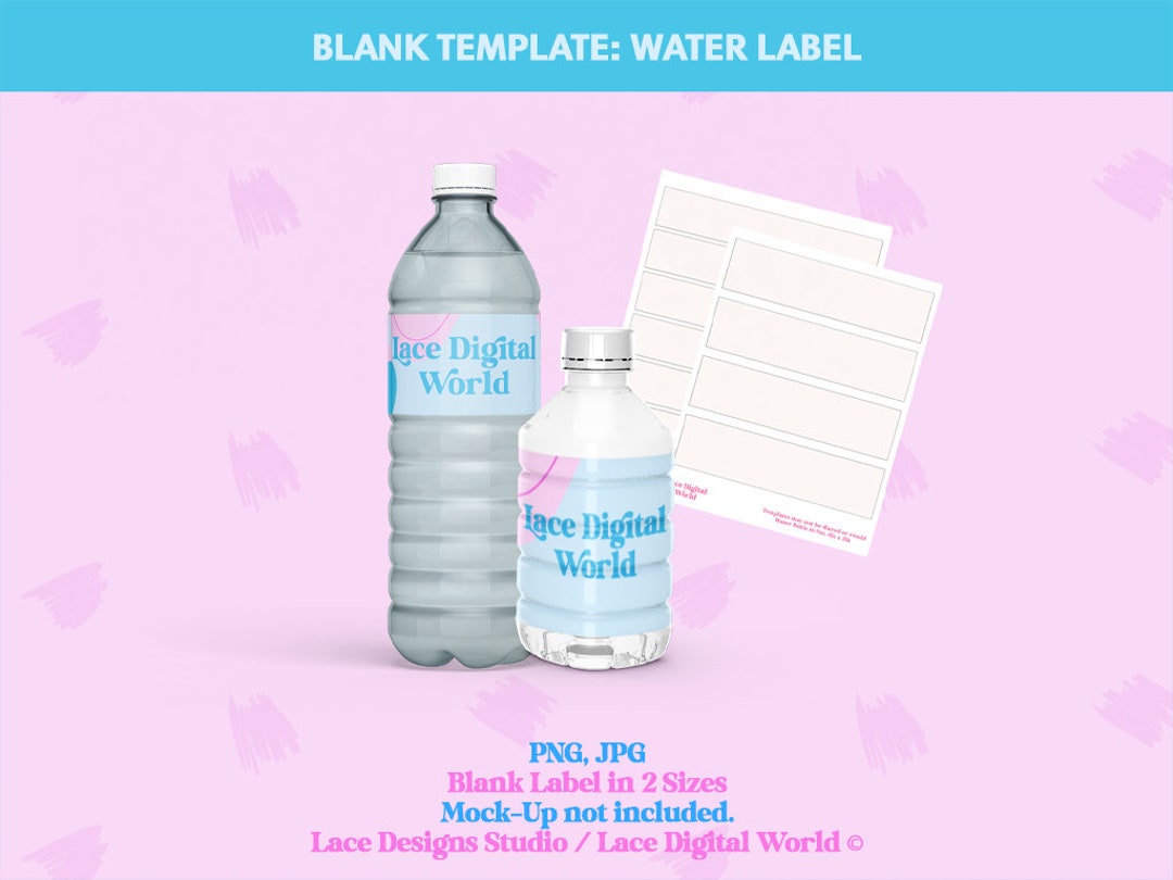 Water Bottle Template Water Bottle Label Mini Water Bottle Etsy