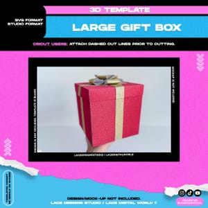 Gift Box, Christmas Gift Box Template, Gift Box SVG, Box Template, Christmas Box, Holiday Box, Present Template, Present Box, Birthday Box