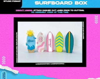 3D Surfboard Favor Box SVG, Surfboard Template, Favor Box Template, Beach SVG,  Surfboard Box, Big Surf, Beach Favor Box, Surf Up Party